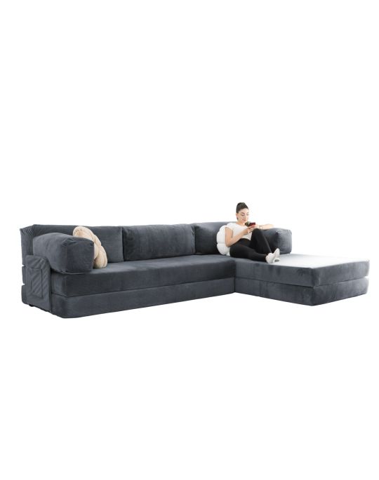 Wuuh Modulares Teddy Corner-Sofa Anthrazit