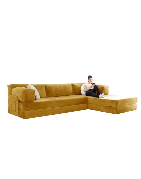 Wuuh Modulares Teddy Corner-Sofa Senf